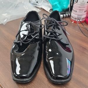 Joseph Abboud Size 10 Patent Black Faux Leather Dress Shoes